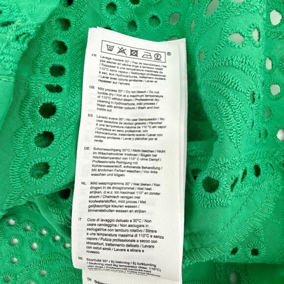 MAJE Ciggy Cotton Eyelet Shirt in Green 3|L - Picture 8 of 11